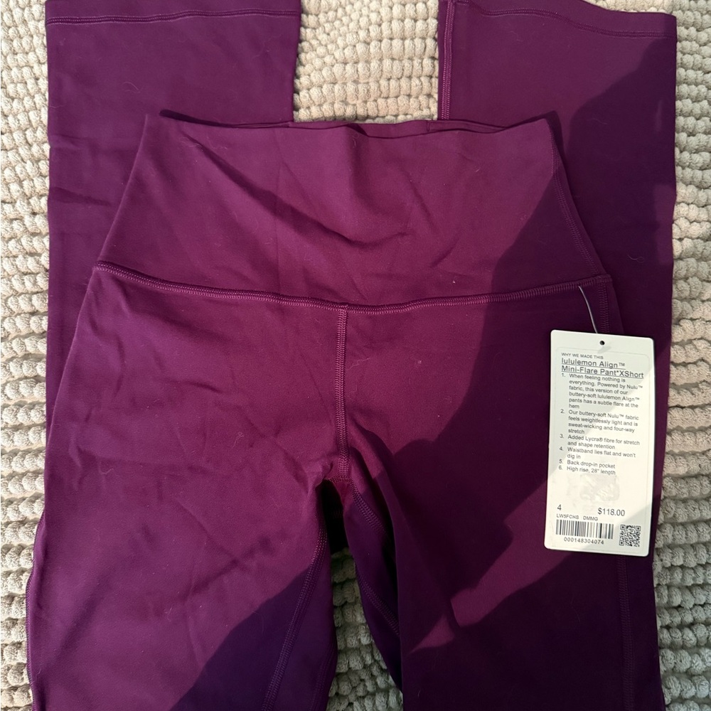 Lululemon Align High-Rise Mini Flare Pant 28” size 4 NWT Dramatic Magenta - Picture 8 of 10